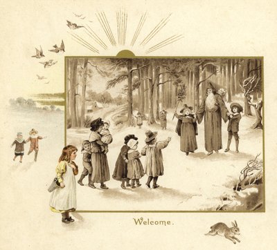 Illustrasjon for The Coming Of Father Christmas av English School