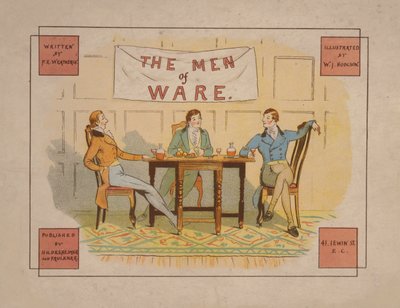 Illustrasjon til Varehandelsmennene, ca. 1880 (fargelitografi) av English School