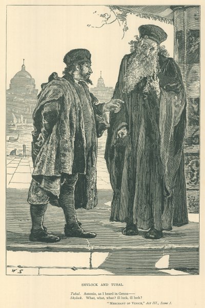 Illustrasjon for The Merchant of Venice av English School