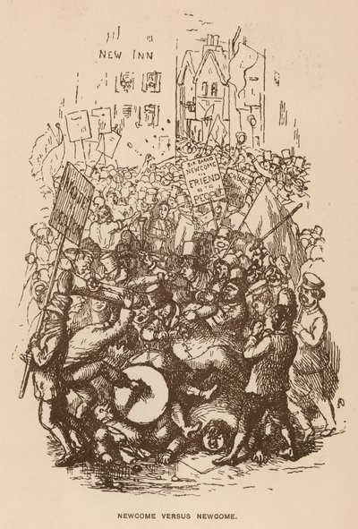 Illustrasjon for The Newcomes av Thackeray (litho) av English School