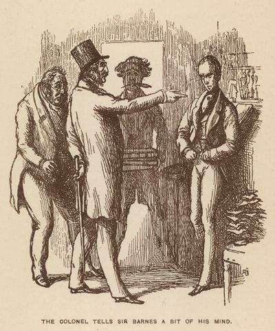 Illustrasjon for The Newcomes av Thackeray (litho) av English School