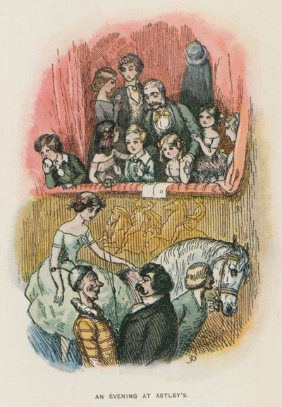 Illustrasjon til The Newcomers av Thackeray (litografi) av English School