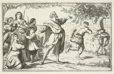 Illustrasjon for The Pilgrims Progress av John Bunyan av English School