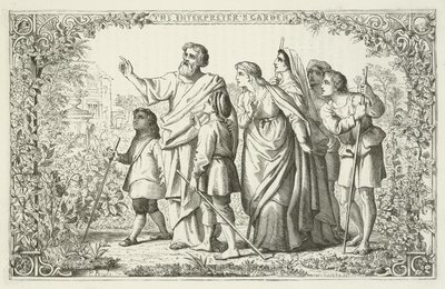 Illustrasjon for The Pilgrims Progress av John Bunyan av English School