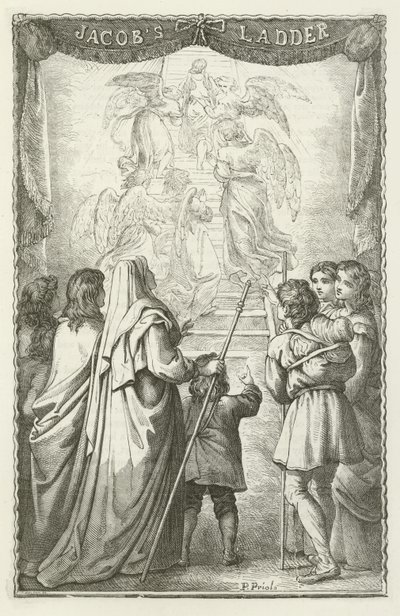 Illustrasjon for The Pilgrims Progress av John Bunyan av English School