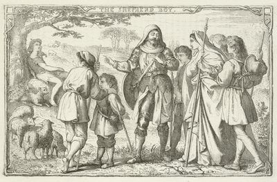 Illustrasjon for The Pilgrims Progress av John Bunyan av English School
