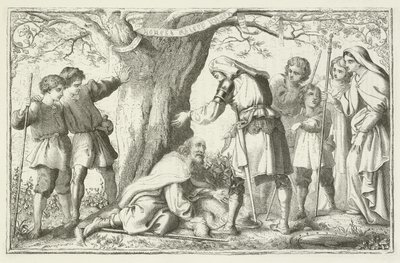 Illustrasjon for The Pilgrims Progress av John Bunyan av English School