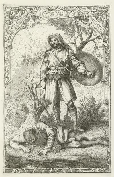 Illustrasjon for The Pilgrims Progress av John Bunyan av English School