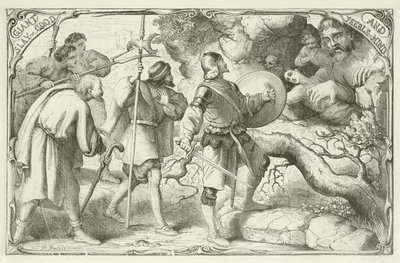 Illustrasjon for The Pilgrims Progress av John Bunyan av English School