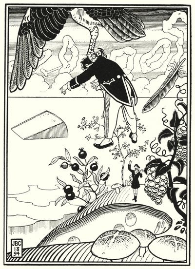 Illustrasjon til Baron Münchausens eventyr (gravering) av English School