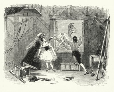 Illustrasjon for balletten, Ondine eller Naiaden (gravering) av English School