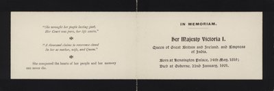 In Memoriam - Dronning Victoria av English School