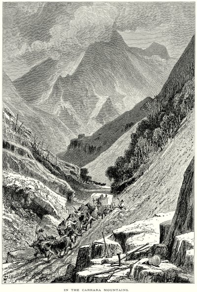 I Carrara-fjellene (gravering) av English School