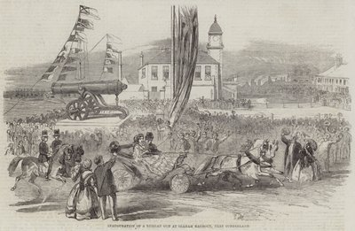 Innvielse av en russisk pistol ved Seaham Harbour, nær Sunderland av English School