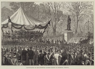 Innvielse av Stonewall Jackson-statuen i Richmond, Virginia (gravering) av English School