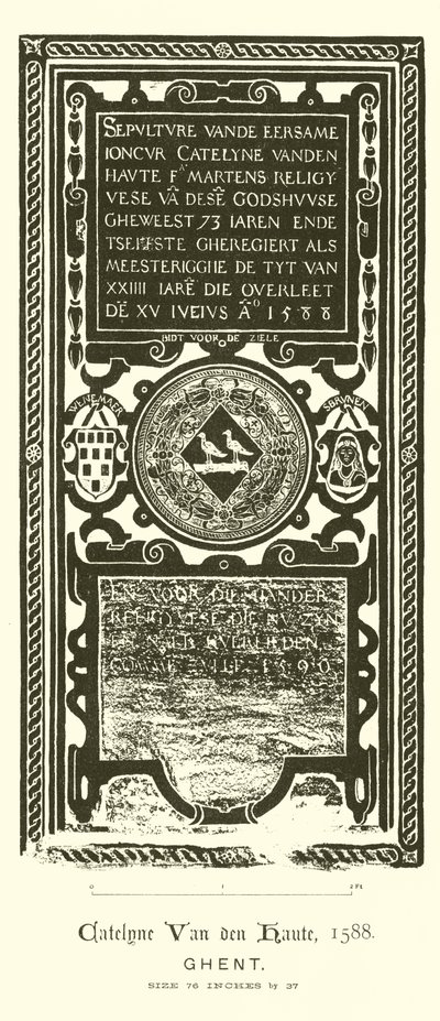Innskåret plate (gravering) av English School