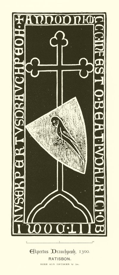 Innskåret plate (gravering) av English School