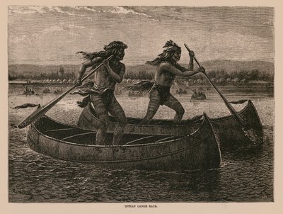 Indian Canoe Race (gravering) av English School
