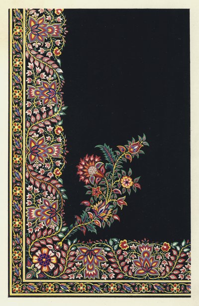 Indisk brodert satengforkle av English School