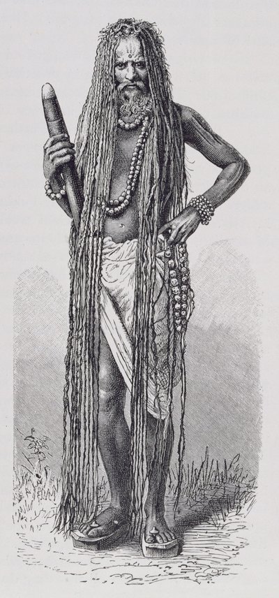 Indisk fakir, fra The History of Mankind, Vol. III, av Prof. Friedrich Ratzel, 1898 av English School