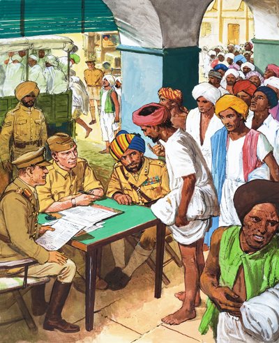 Indianere melder seg på for å kjempe i andre verdenskrig av English School