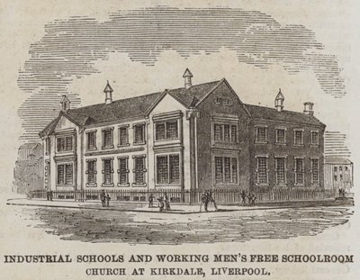 Industrial Schools and Working Men's Free Schoolroom Church i Kirkdale, Liverpool (gravering) av English School