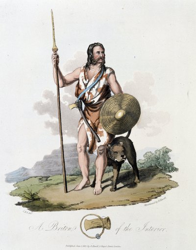 Innbygger på de britiske øyer og hunden hans - i "" keltere og gotere, skikker til innbyggerne på de britiske øyer på begynnelsen av 600-tallet og i gotiske nasjoner på vestkysten av Østersjøen", av S.R. Meyrick og Ch. Smith av English School