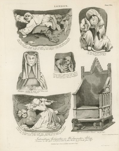 Interessante Antiquitäten in der Westminster Abbey von English School