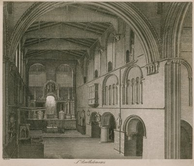 Interiør i St. Bartholomew den store kirke av English School