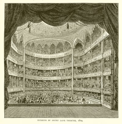 Interiør av Drury Lane Theatre, 1804 av English School