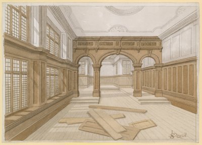 Interiør av Old Admiralty Court, Doctor Commons av English School