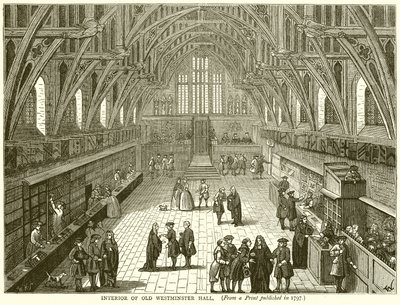 Innenraum der alten Westminster Hall von English School