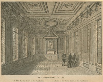 Interiør av Palace Court of the Marshalsea Prison av English School