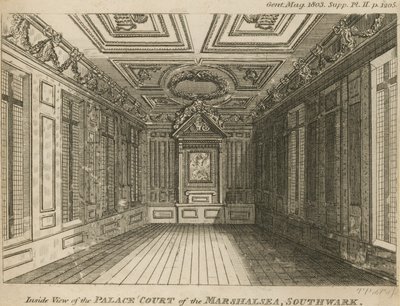 Interiør av Palace Court of the Marshalsea Prison av English School