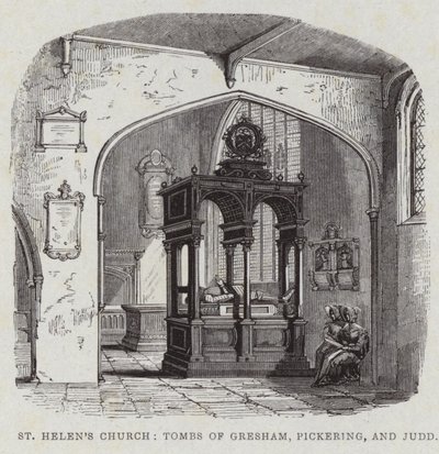 Interiør av St Helens Bishopsgate av English School