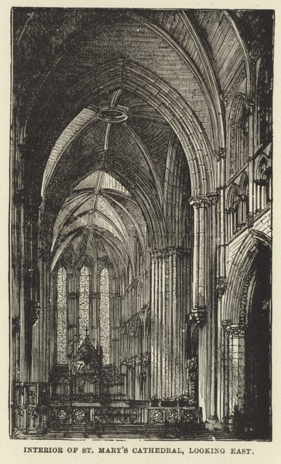 Interiør av St Marys Cathedral, med utsikt mot øst av English School