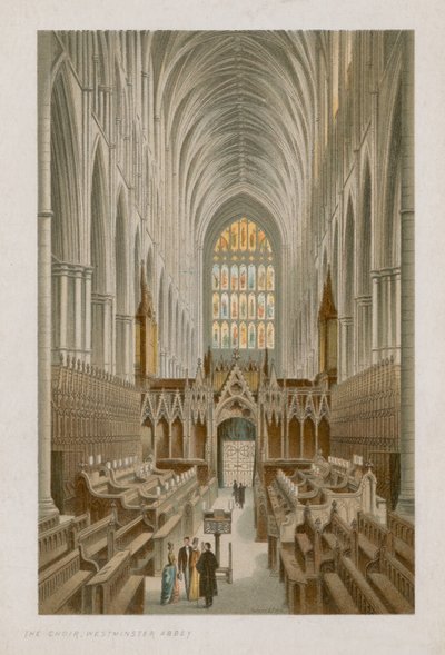 Interiør i Choir of Westminster Abbey av English School