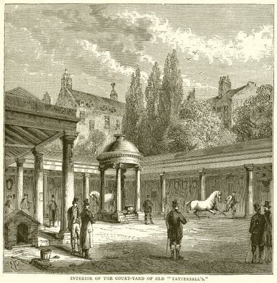 Interiøret i Court-Yard of Old Tattersalls av English School