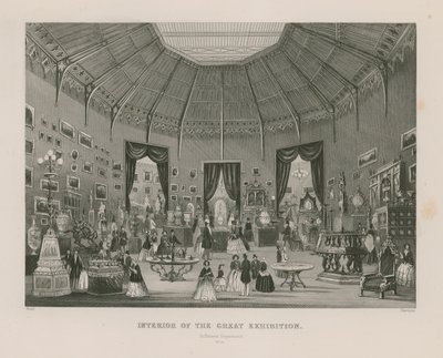 Interiør av den store utstillingen, 1851, Zollverein-avdelingen av English School