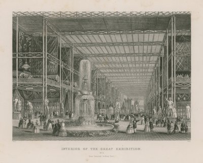 Interiør av den store utstillingen, 1851, fra transept med utsikt mot øst av English School