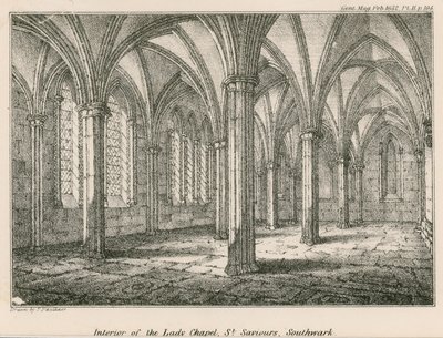 Interiøret i Lady Chapel, St Saviours, Southwark av English School