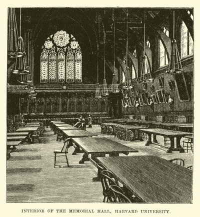 Interiør i Memorial Hall, Harvard University av English School