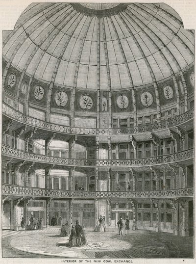 Interiøret i New Coal Exchange, Thames Street av English School