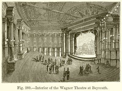 Interiør i Wagner-teatret i Bayreuth av English School