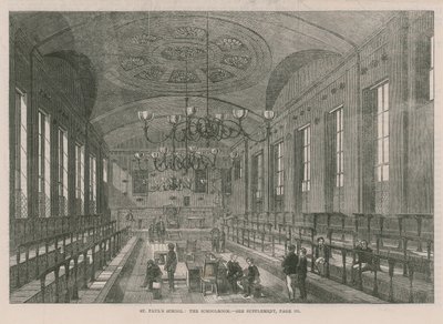 Interiør i skolerommet i St Pauls School av English School