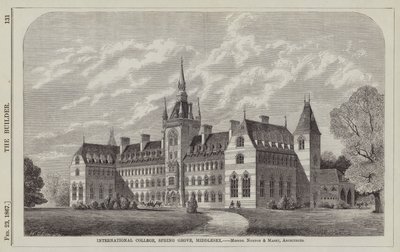 International College, Spring Grove, Middlesex, Mrs Norton og Masey, arkitekter (gravering) av English School