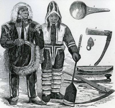 Inuit-par (gravering) av English School