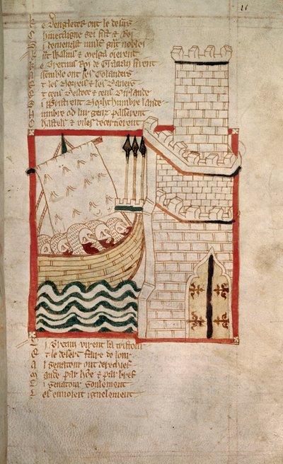Invasjon av skotter og dansker, fra Verse Chronicle of 