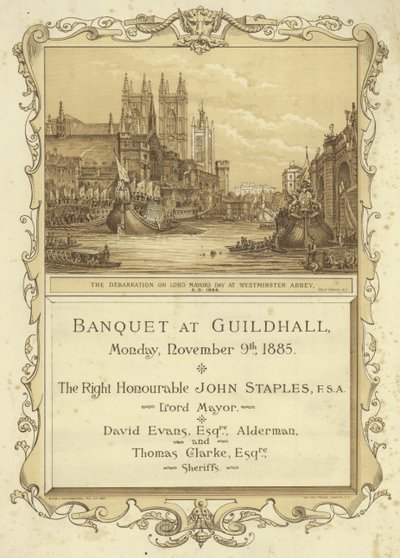 Invitasjon til bankett i Guildhall av English School
