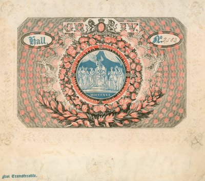 Invitasjon til kroningen av George IV i 1821 av English School